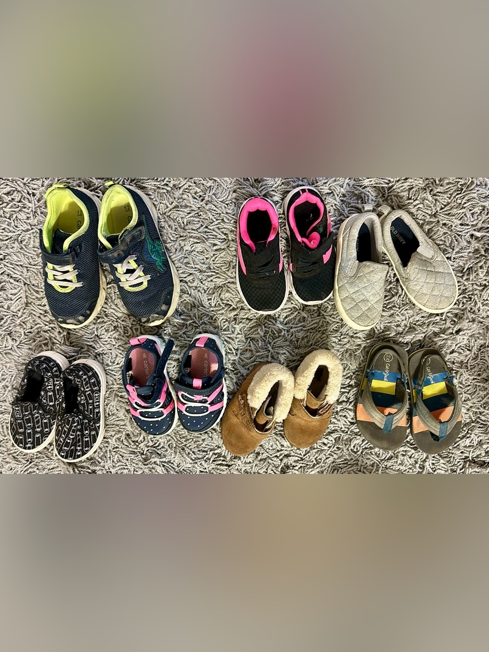 Kids Navy and Pink Athletic Sneakers